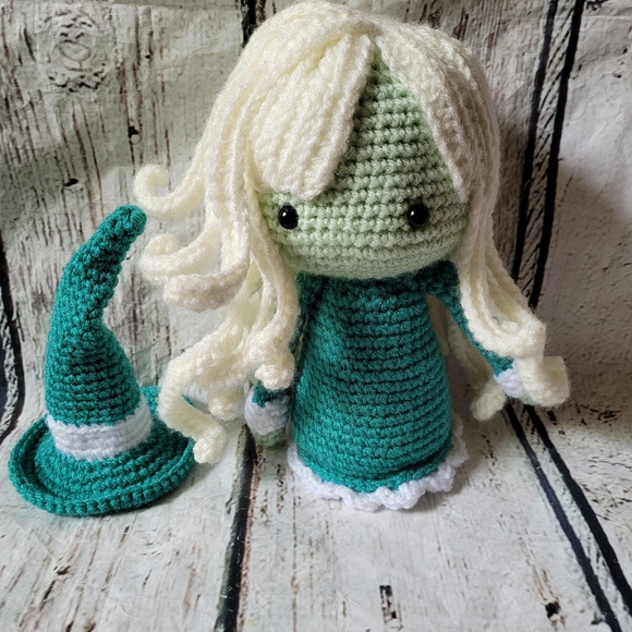 Crochet Stuffed Witch Decor